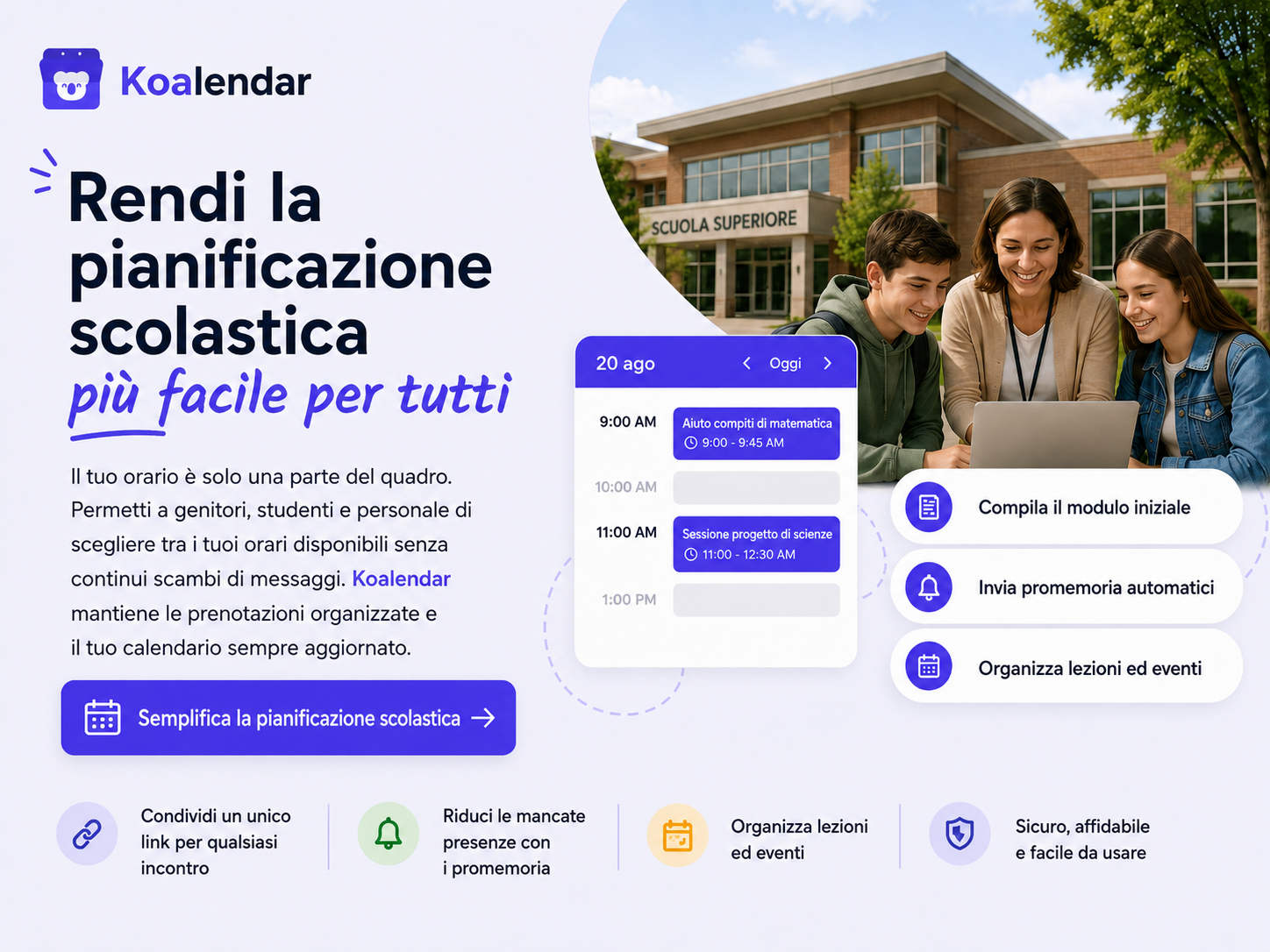 semplifica l’organizzazione scolastica con Koalendar